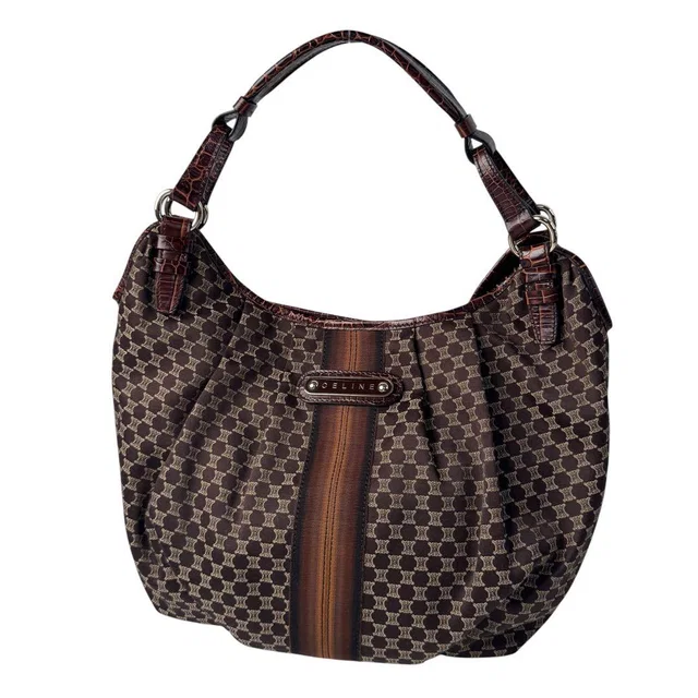 Celine Macadam Shoulder Handbag Canvas Leather in Canvas from The Reluxe