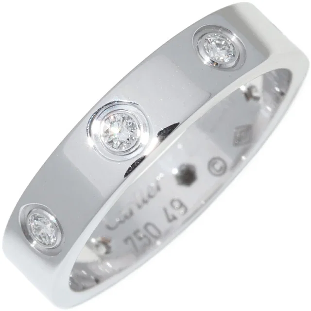 Cartier Love Ring Au750 White Gold Diamond Ring Size 9 in White from LuxUness