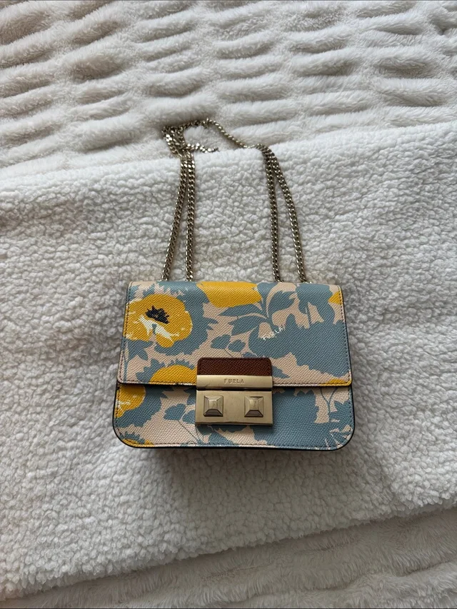 Furla Floral Leather Crossbody in yellow|blue Leather from Poshmark