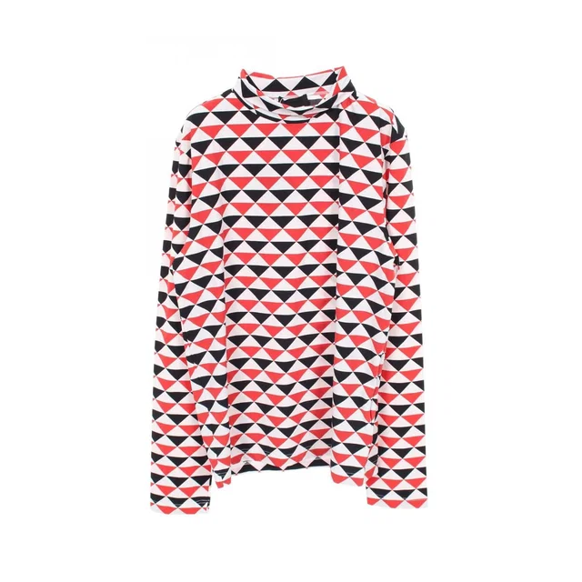 Prada Top Geometric Stretch Turtleneck Long in Nylon from The Reluxe