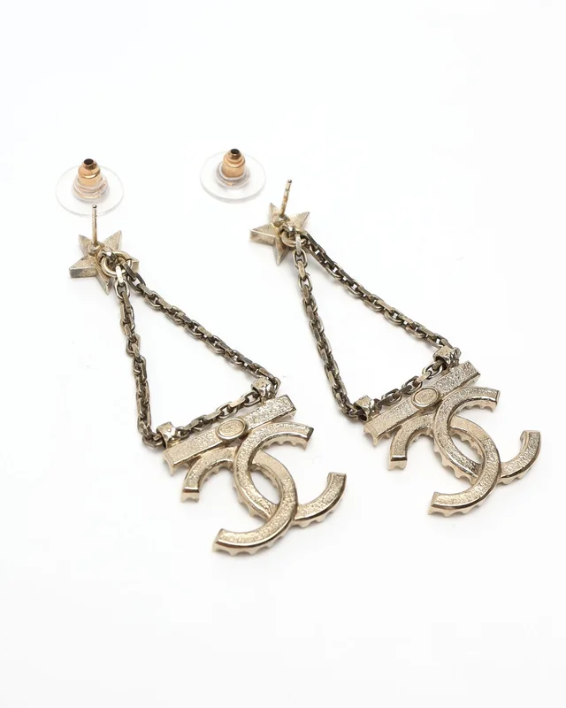 Chanel Coco Mark Rhinestone Dangling Earrings from A Retro Tale, photo 2 of 2
