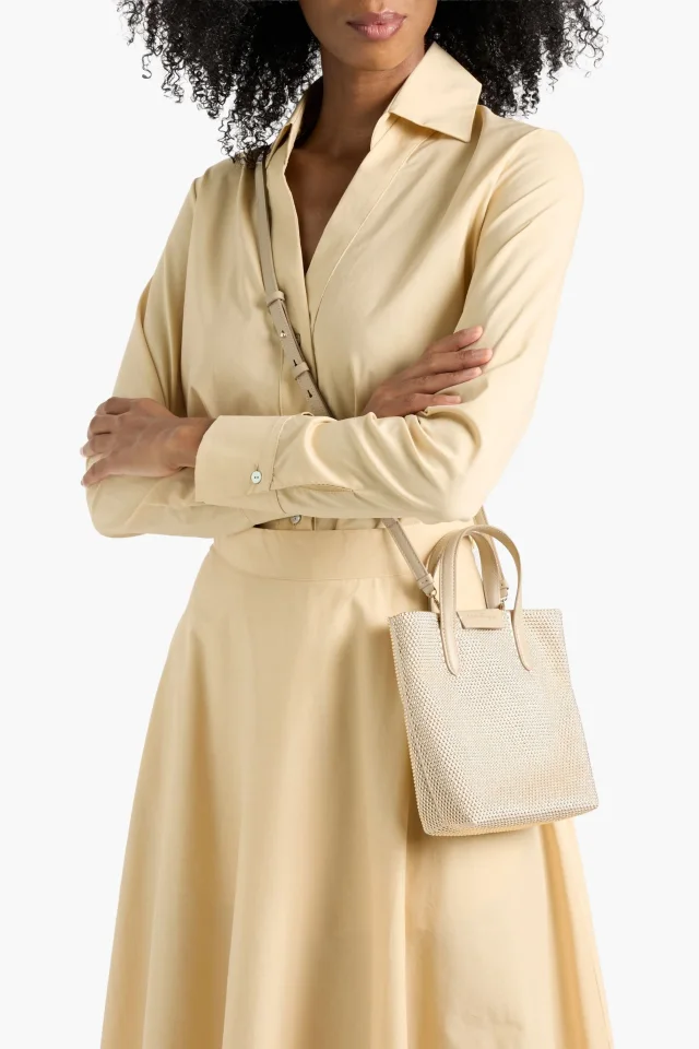 Ferragamo Embellished Satin Tote in Beige, photo 6 of 6 from THE OUTNET
