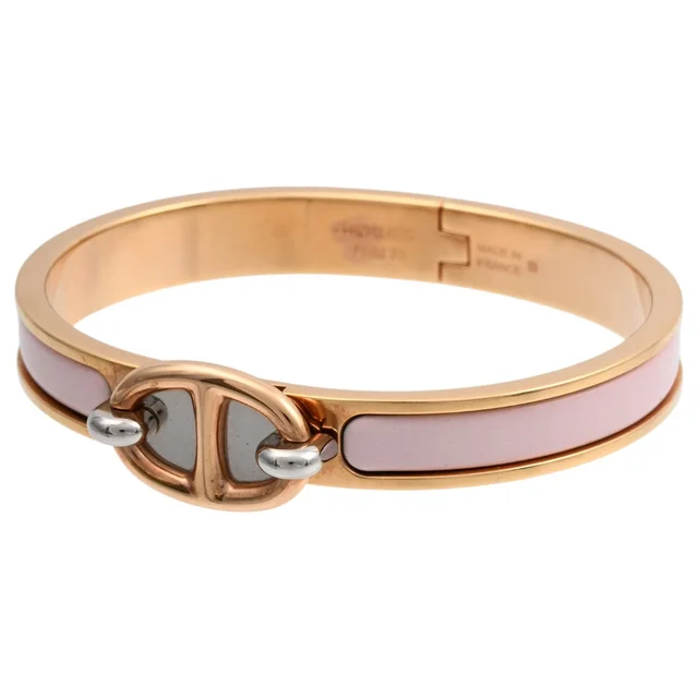Hermès Mini Chaine d'Ancre, Gold/Pink in Pink from VINTAGE QOO TOKYO