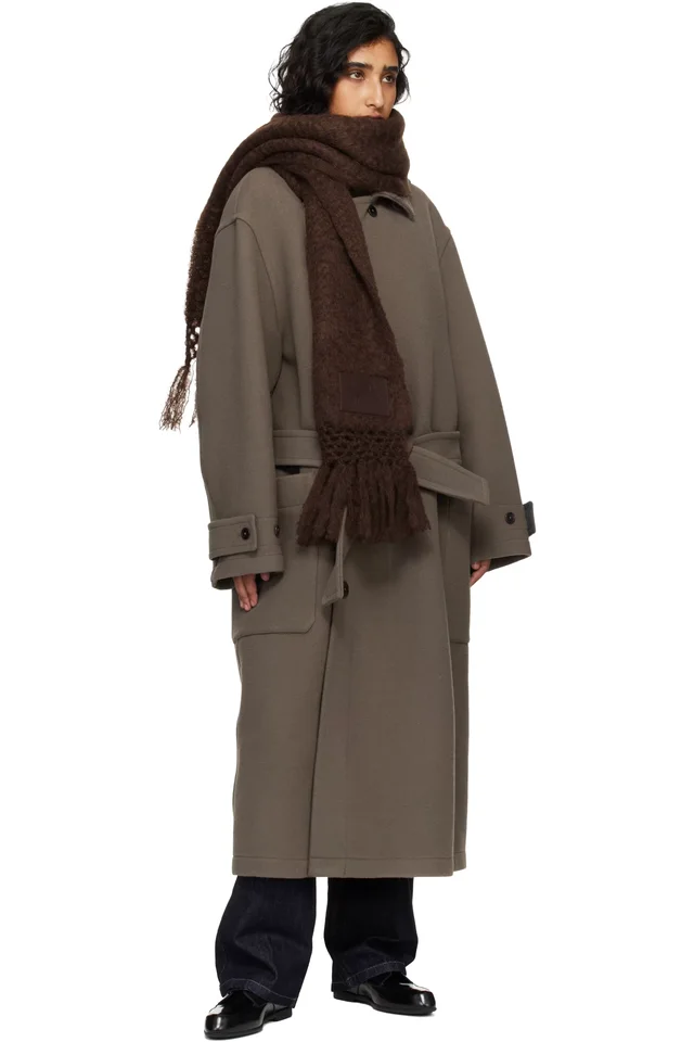 Jil Sander Brown Wool Blend Scarf, photo 2 of 2 from SSENSE
