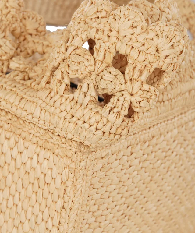Loewe x Paula's Beige Ibiza Font Ruffla Tote Bag in Beige Raffia from Luxury Promise, photo 7 of 10
