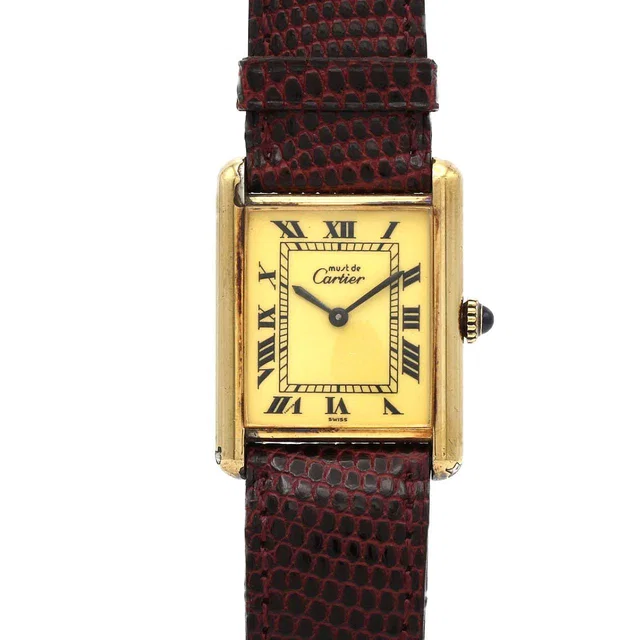 Cartier Must Tank Manual Winding in Crocodile from LuxUness