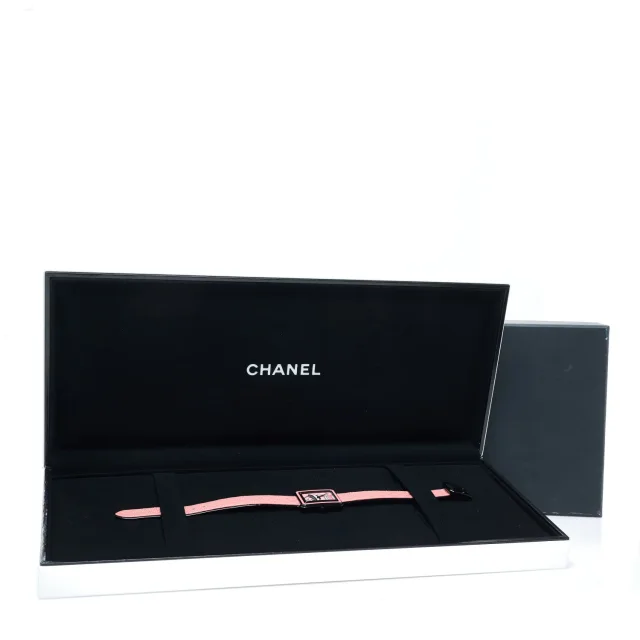 Chanel Stainless Steel Calfskin 21mm Boy-Friend Blush Quartz Watch Pink in Pink Calfskin from FASHIONPHILE, photo 6 of 6