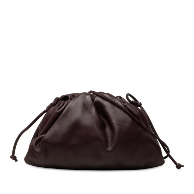 Purple Bottega Veneta Lambskin The Mini Pouch Crossbody in Purple Lambskin from Designer Revival