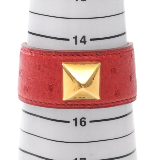 Hermès Medor Ostrich Bracelet in Red Others from LuxUness, photo 5 of 6