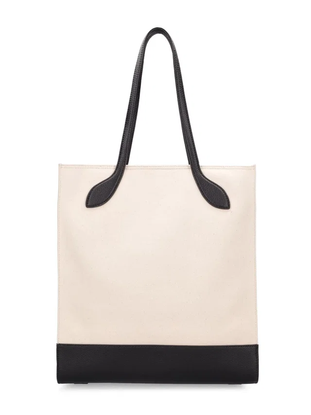 Bally Two-Tone Leather & Canvas Tote Bag — Beige Textile in Beige Canvas from HEWI