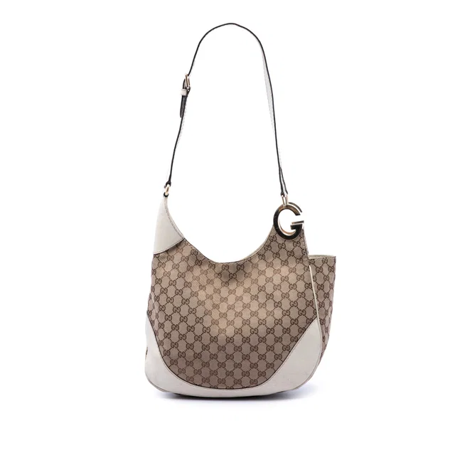 Beige Gucci GG Canvas Charlotte Crossbody in Beige Canvas from Designer Revival