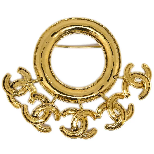 Chanel Fringe Brooch Pin Gold 94P in Gold from AMORE Vintage Tokyo