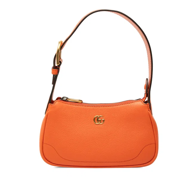 Orange Gucci Mini Leather Aphrodite Shoulder Bag in Orange Leather from Designer Revival