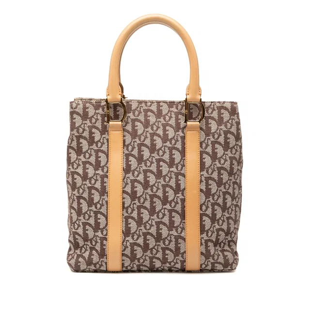 Brown Dior Diorissimo Trotter Canvas Tote in Brown Canvas from Designer Revival