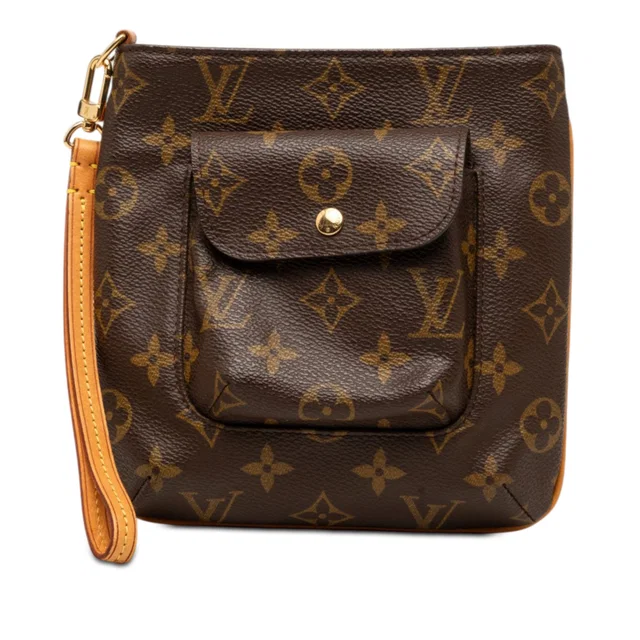 Brown Louis Vuitton Monogram Partition Clutch Bag in Brown Coated canvas from Designer Revival