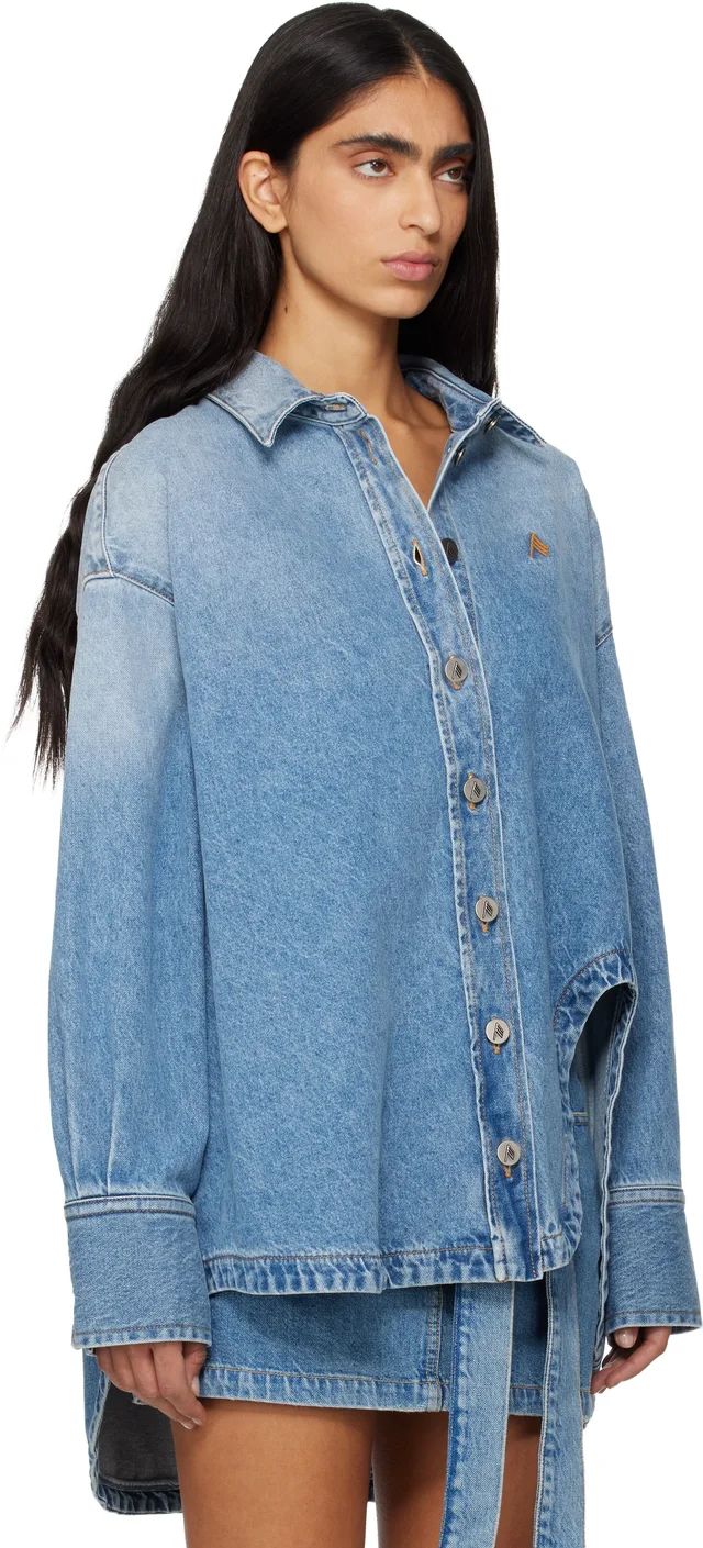 The Attico Blue Diana Denim Shirt, photo 6 of 8 from SSENSE