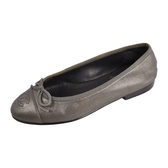 Chanel Pumps Ballerina Ribbon CC Logo Flats in Leather from The Reluxe