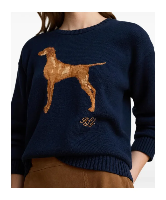 Polo Ralph Lauren intarsia-knit vizsla cotton sweater, photo 4 of 4 from SENSER