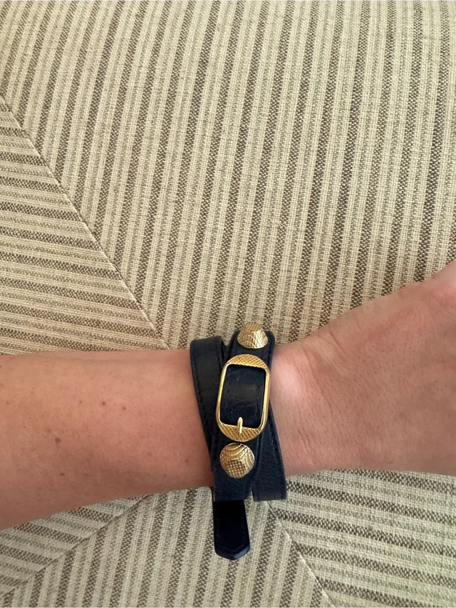 Balenciaga Navy And Gold Wrap Bracelet in blue|gold from Poshmark