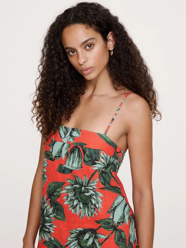 Banana Republic Strappy Linen Mini Dress in Red Floral, photo 3 of 5 from Banana Republic (US)
