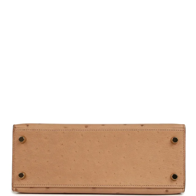 Hermès Kelly Sellier 25 Chai Ostrich Gold Hardware in Beige Exotic from Madison Avenue Couture, photo 2 of 3