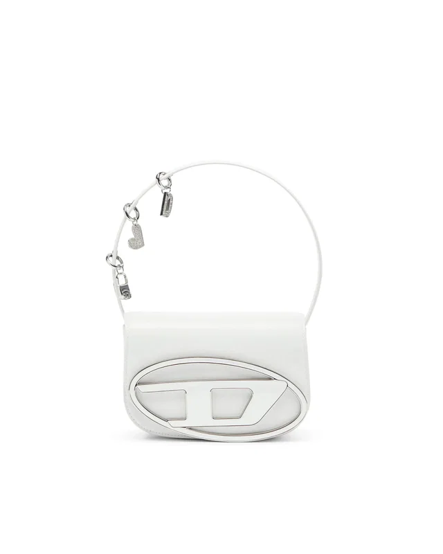 Diesel Structured Leather With Removable Charms Shoulder Bag — White Bovine in White Leather from HEWI