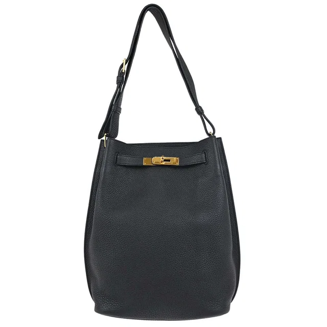 Hermès Black Togo So Kelly 22 Shoulder Bag in Black Togo leather from AMORE Vintage Tokyo