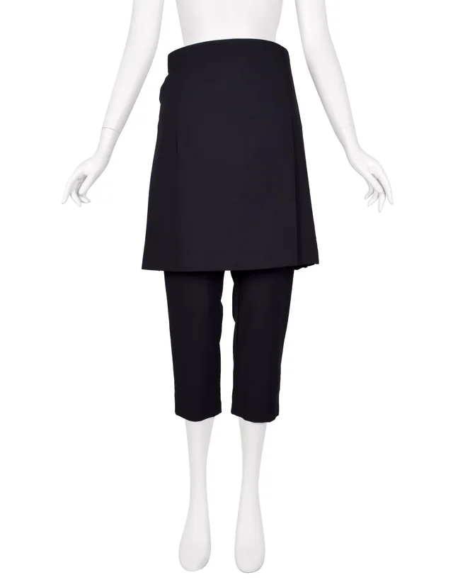 Comme des Garçons Vintage Cropped Black Wool Kilt Pants in Black Wool from Amarcord Vintage Fashion