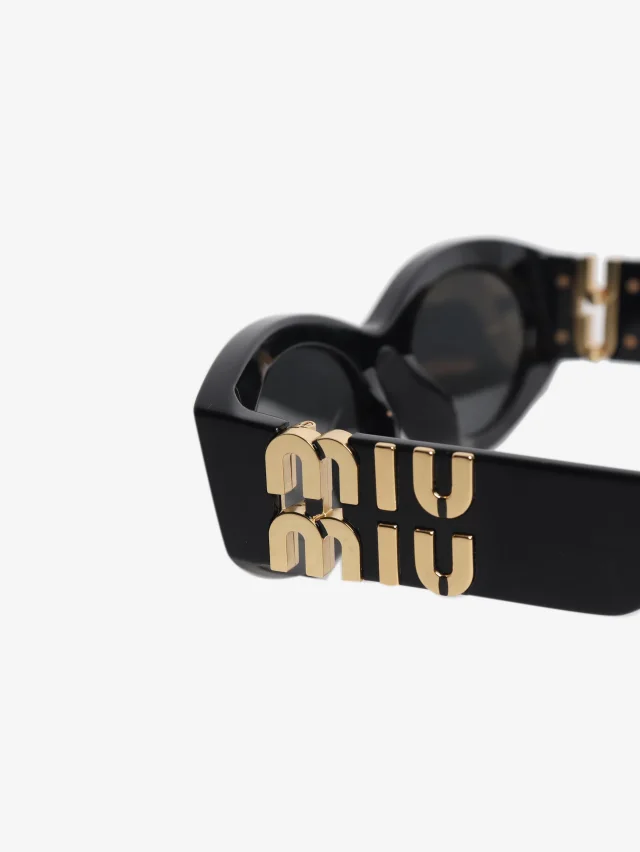 Miu Miu Black abd gold oval sunglasses in Black from Sign of the Times, photo 6 of 7