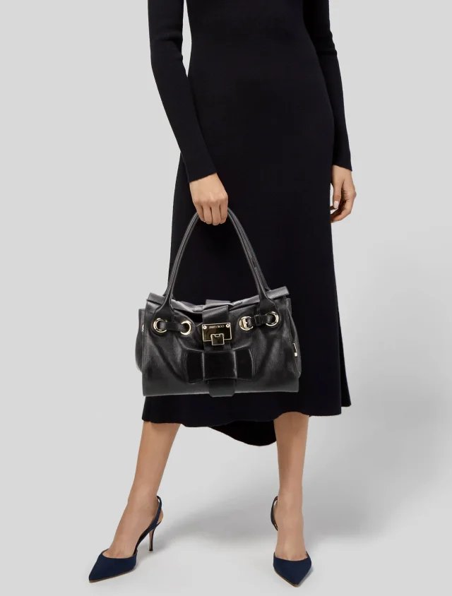 Jimmy Choo Shoulder Bag handbags in Black Suede from The RealReal, photo 2 of 6