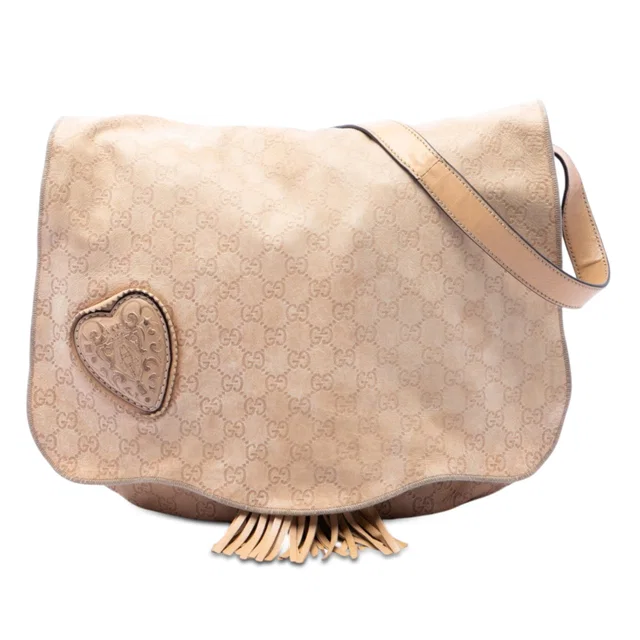 Beige Gucci Guccissima Tribeca Crossbody in Beige Leather from Designer Revival