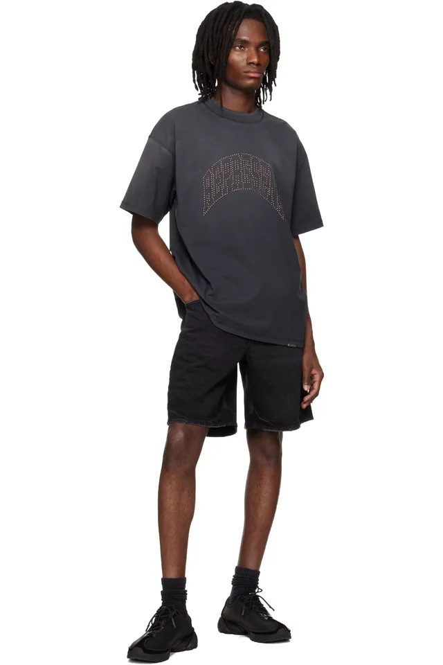 Black Embellished 'Represent' T-shirt, photo 4 of 4 from SSENSE