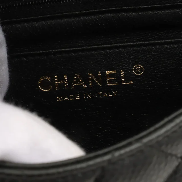 Chanel Around 2018, Capucine Classic Flap Chain Bag Mini Black from VINTAGE QOO TOKYO, photo 6 of 12