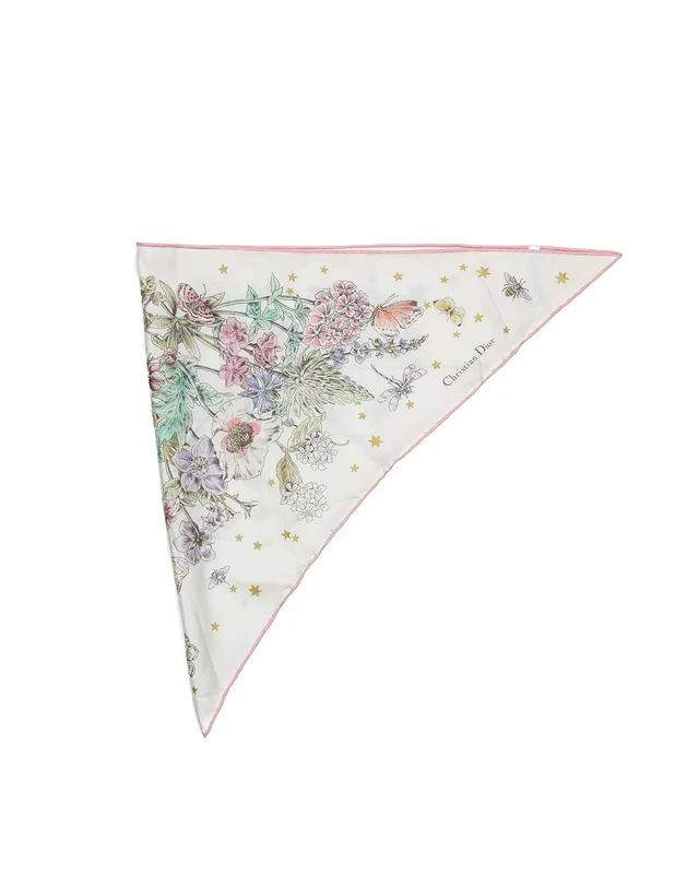 Dior Triangle Floral Silk Scarf in Silk from A Retro Tale, photo 2 of 2