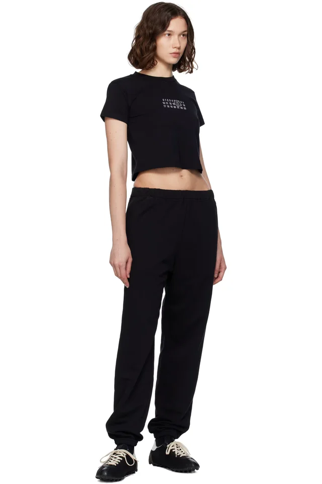 MM6 Maison Margiela Black Logo Sweatpants, photo 4 of 4 from SSENSE