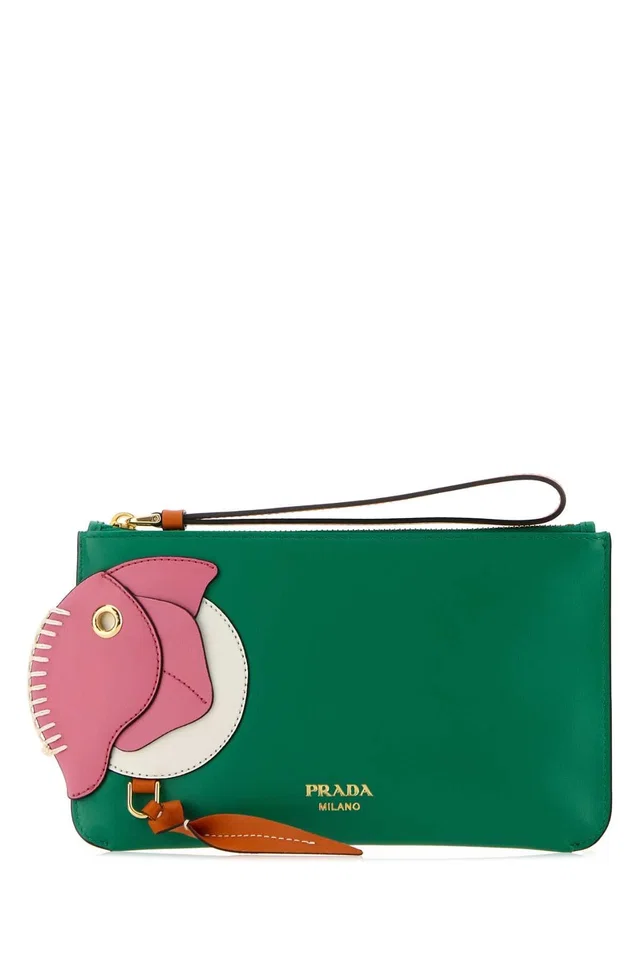 Prada Lampo Wallet — Green in Green Calfskin from HEWI