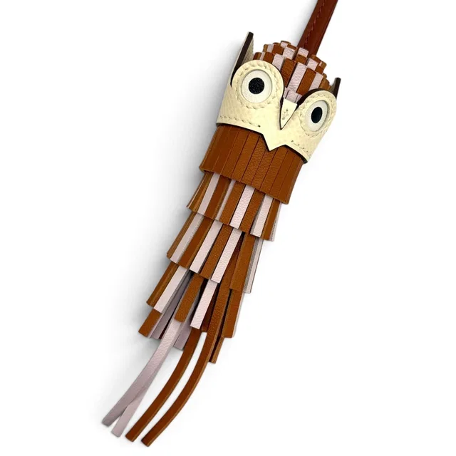 Hermès Chouette Owl Bag Charm Multi in Leather from The Reluxe