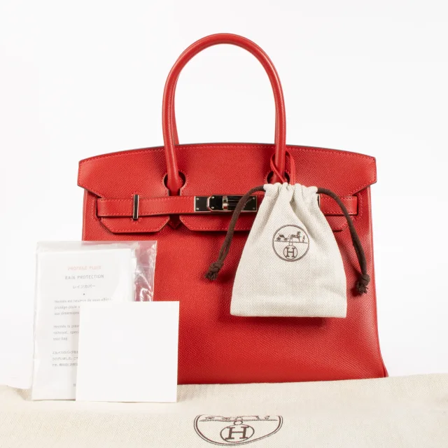 Hermès Birkin 30 Rouge Casaque Epsom PHW in Red Epsom leather from Labellov, photo 2 of 12