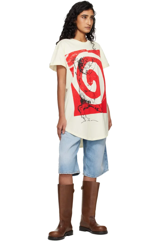 Vivienne Westwood Off-White Swirl Longline T-shirt, photo 4 of 4 from SSENSE
