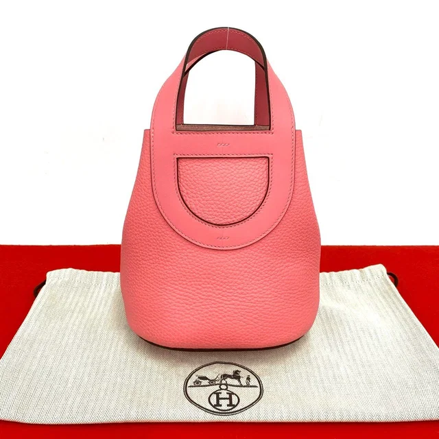 Hermès In The Loop 18 Taurillon Clemence Leather Handbag Mini Tote Rose Azalea in Pink Clemence leather from The Reluxe
