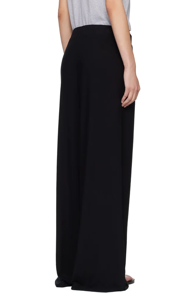 LESET Black Lauren Pleated Pocket Trousers, photo 3 of 4 from SSENSE