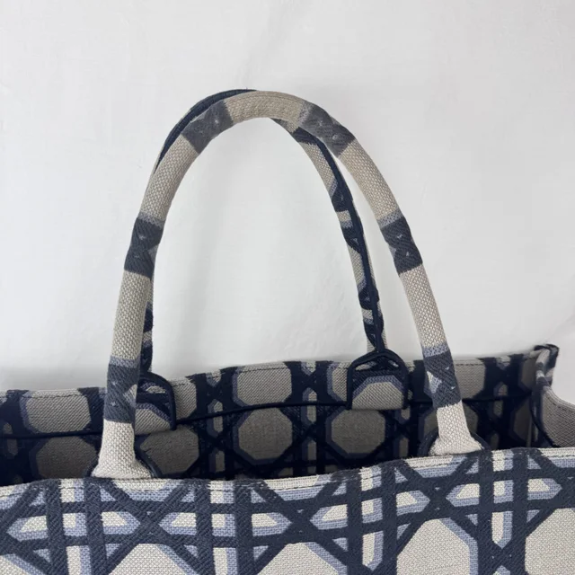Dior Large Book Tote Bag in Canvas, Embroidered, macrocannage from Reowned, photo 3 of 10