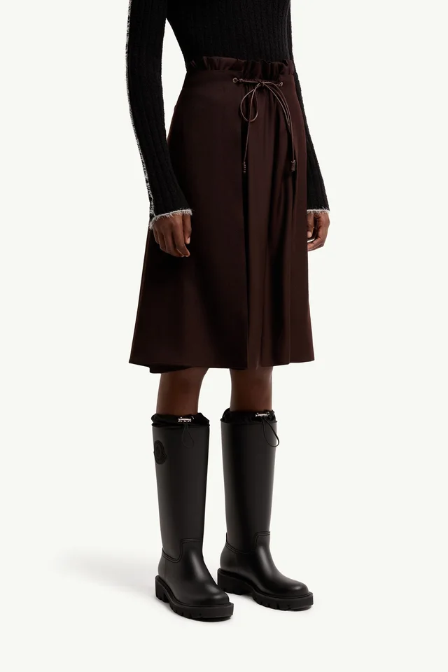 Moncler Wool Gabardine Midi Skirt, photo 2 of 7 from SENSER