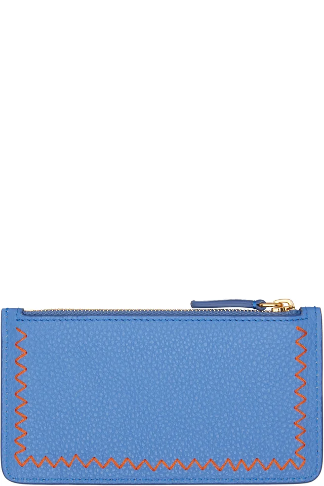 Marni Blue Zipped Card Holder, photo 2 of 2 from SSENSE