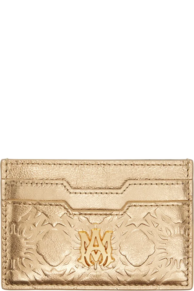 AMIRI Gold MA Quad Foil Card Holder, image 1 of 1 from SSENSE