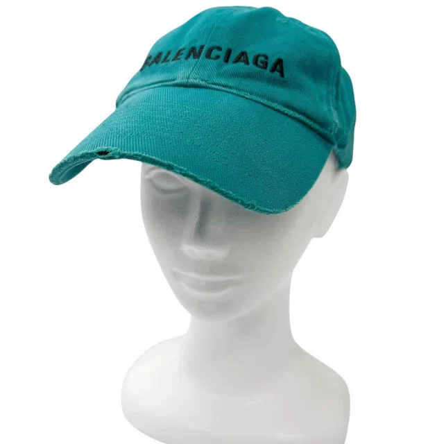 Balenciaga Logo Embroidery Distressed Cotton Cap from LuxUness