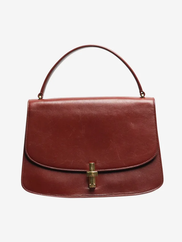 The Row Maroon Sofia 10 top handle bag in Leather from Sign of the Times