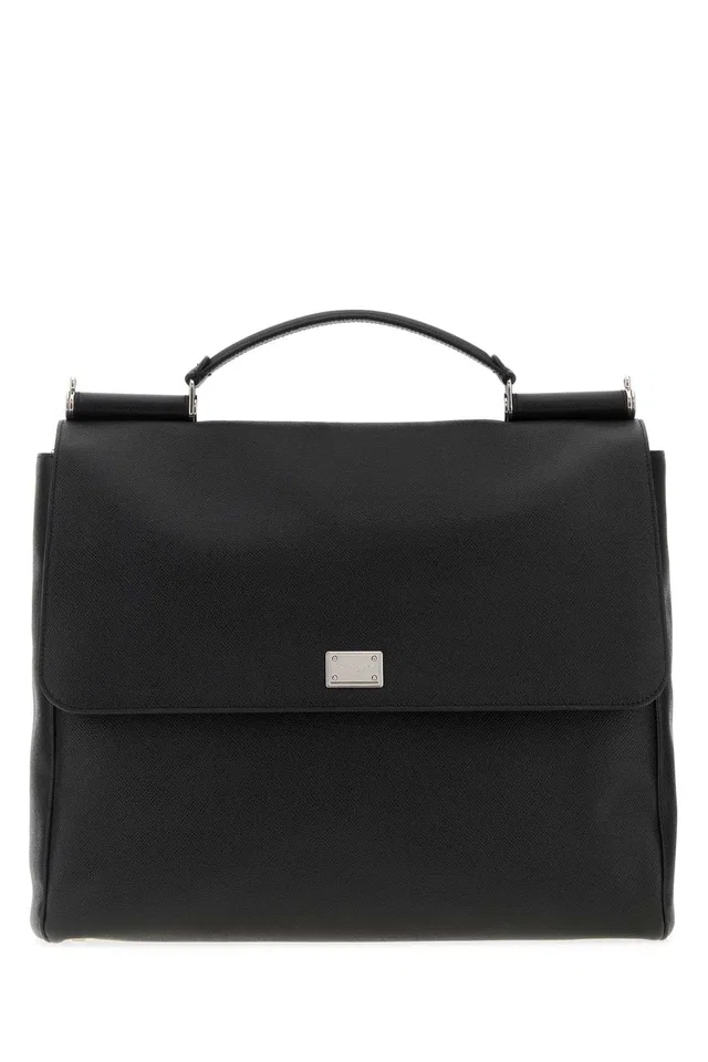 Dolce & Gabbana Top Handle Bag — Black in Black Calfskin from HEWI