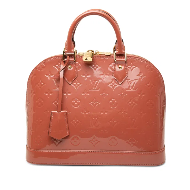 Pink Louis Vuitton Monogram Vernis Alma PM Handbag in Pink Leather from Designer Revival