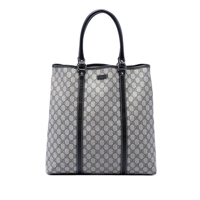 Beige Gucci GG Supreme Joy Vertical Tote in Beige Coated canvas from Designer Revival